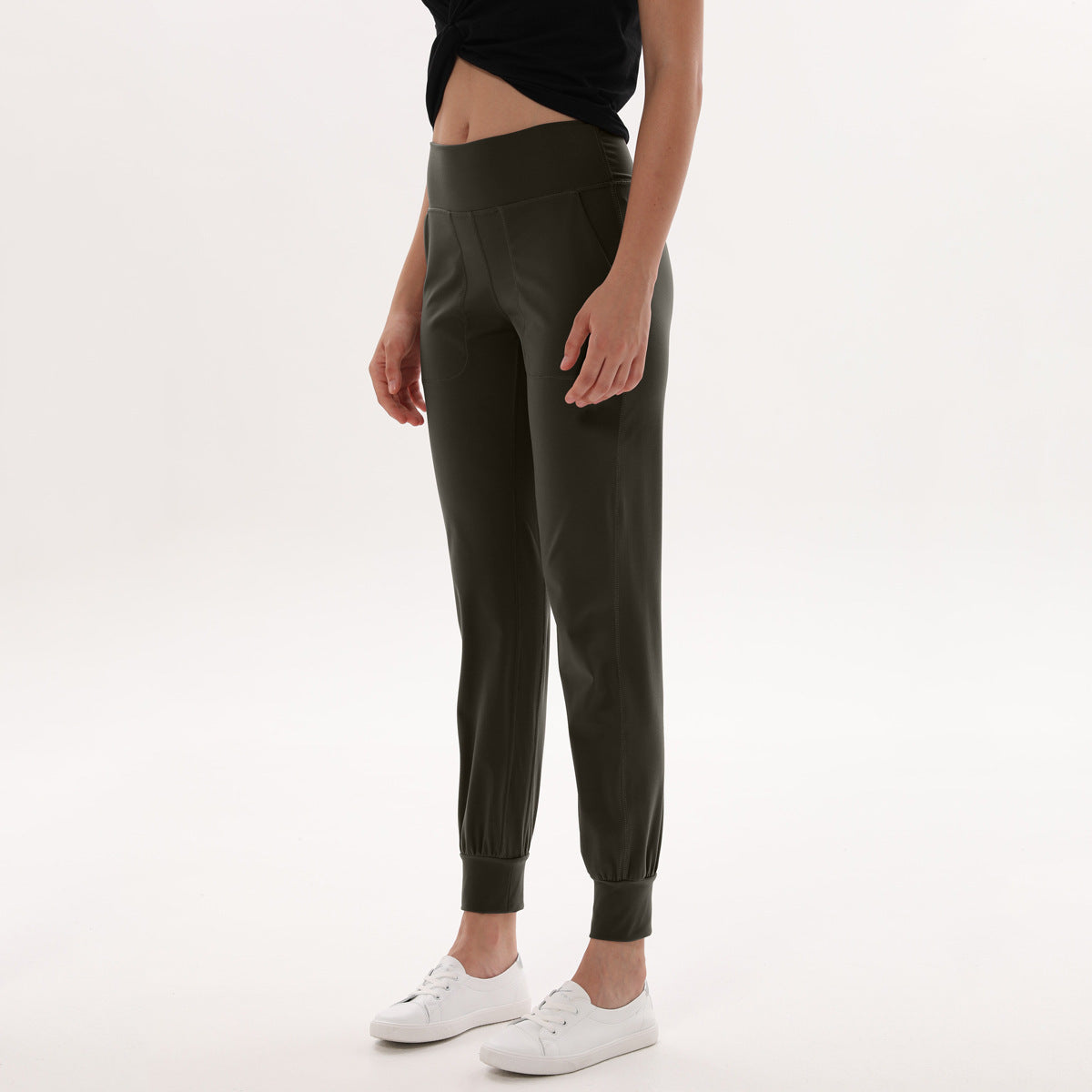 Nude Loose Yoga Women's Quick-drying Belt Pocket Sports Fitness Gym Pants